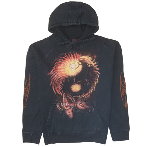 Spiral Men’s Black 2XL Pullover Hoodie Gothic Phoenix Graphic Cotton
