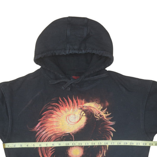 Spiral Men’s Black 2XL Pullover Hoodie Gothic Phoenix Graphic Cotton