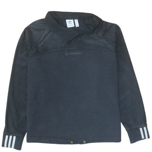 Adidas Women Black Pullover Sweatshirt Size 10 Lined Cotton Blend