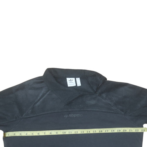 Adidas Women Black Pullover Sweatshirt Size 10 Lined Cotton Blend