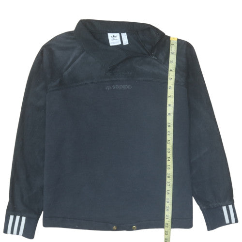 Adidas Women Black Pullover Sweatshirt Size 10 Lined Cotton Blend