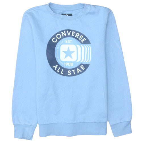 Converse Boys Blue Pullover Sweatshirt 12-13 Years Graphic Logo Crew Neck