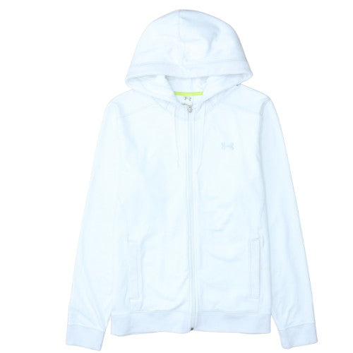 Under Armour Women White Full Zip Hoodie XL Polyester Blend