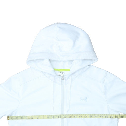Under Armour Women White Full Zip Hoodie XL Polyester Blend