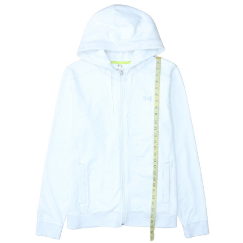 Under Armour Women White Full Zip Hoodie XL Polyester Blend