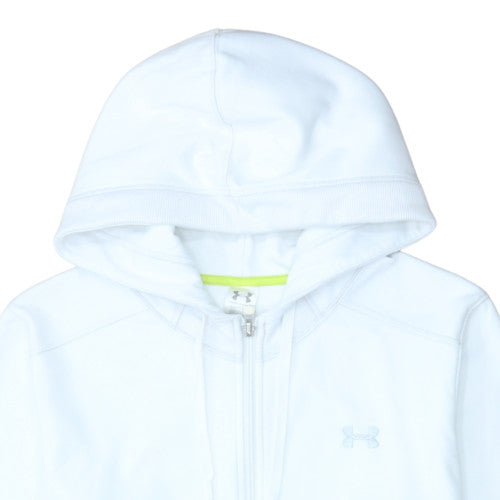 Under Armour Women White Full Zip Hoodie XL Polyester Blend