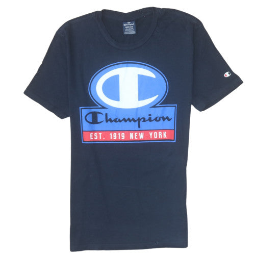 Champion Men's Navy Blue Medium Graphic Logo T-Shirt