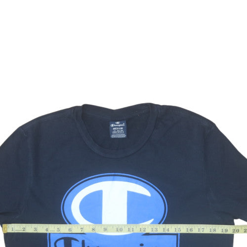 Champion Men's Navy Blue Medium Graphic Logo T-Shirt