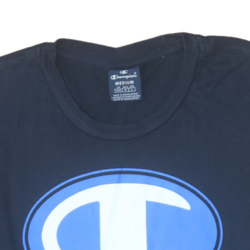 Champion Men's Navy Blue Medium Graphic Logo T-Shirt