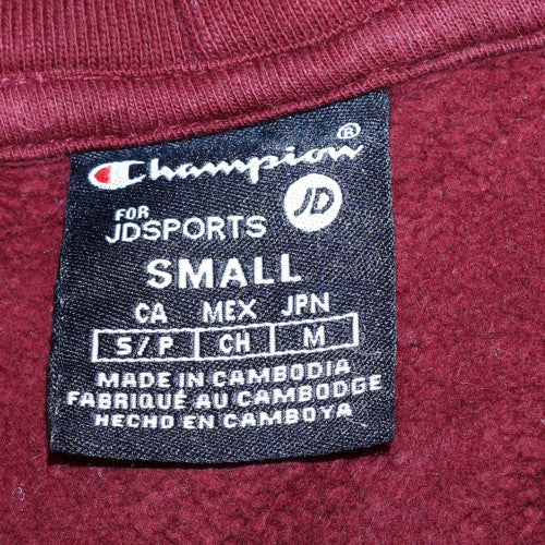 Champion Men's Red Pullover Hoodie Small Logo Fleece Sweatshirt
