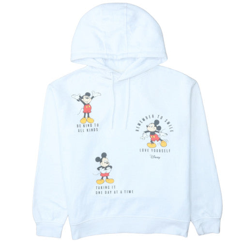 Disney Women White Mickey Mouse Pullover Hoodie Size M