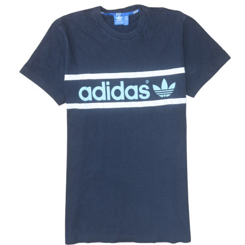 Adidas Men's Navy Blue Crew Neck Short Sleeve Graphic T-Shirt L