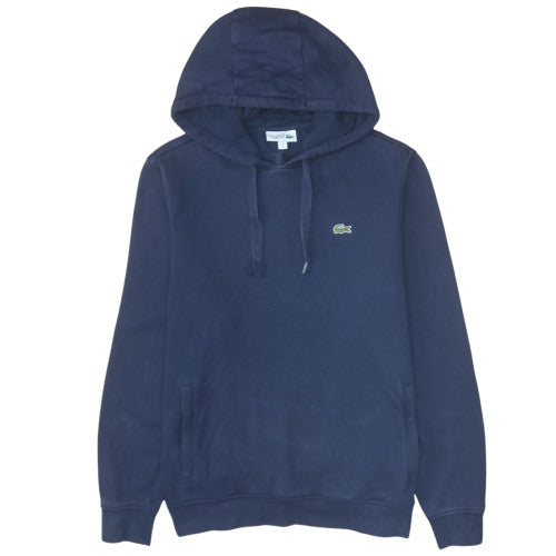 Lacoste Men's Blue Pullover Hoodie Size L Logo Fleece Sweatshirt
