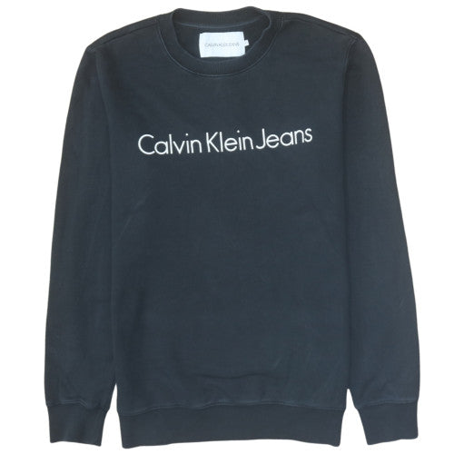 Calvin Klein Jeans Men's Black Cotton Crew Neck Sweatshirt M