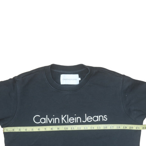 Calvin Klein Jeans Men's Black Cotton Crew Neck Sweatshirt M