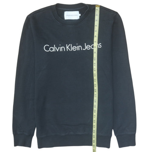 Calvin Klein Jeans Men's Black Cotton Crew Neck Sweatshirt M