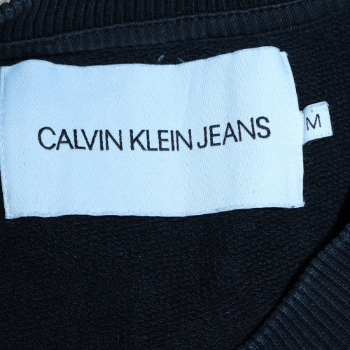 Calvin Klein Jeans Men's Black Cotton Crew Neck Sweatshirt M