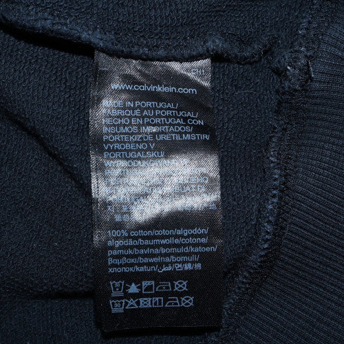 Calvin Klein Jeans Men's Black Cotton Crew Neck Sweatshirt M