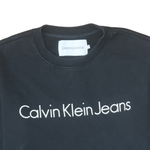 Calvin Klein Jeans Men's Black Cotton Crew Neck Sweatshirt M