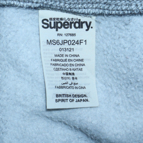Superdry Men's Grey Pullover Sweatshirt Medium Crew Neck Fleece