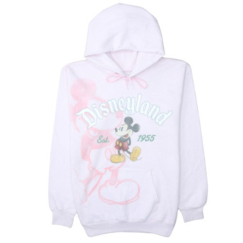 Disney Hanes Womens Pink Hoodie Small Mickey Mouse Disneyland 1955 Pullover