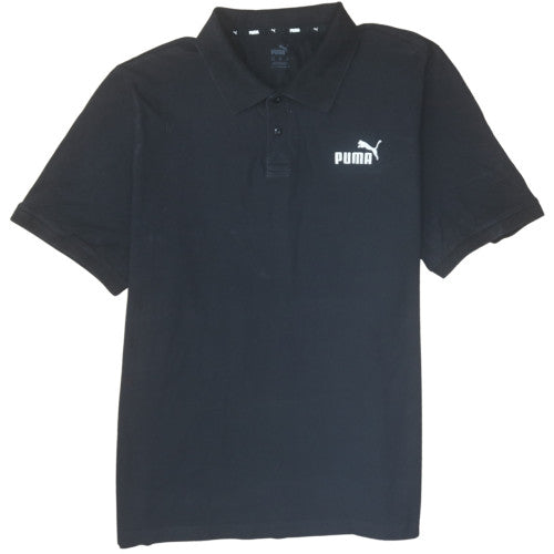 Puma Mens Black Cotton Polo Shirt Size L Regular Fit