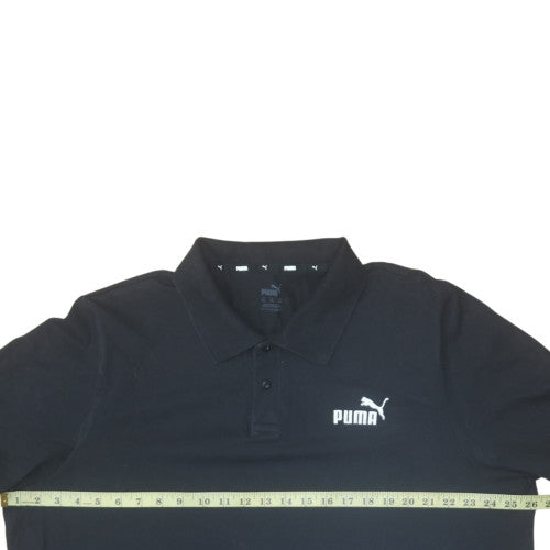 Puma Mens Black Cotton Polo Shirt Size L Regular Fit