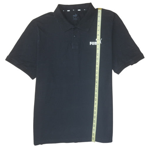 Puma Mens Black Cotton Polo Shirt Size L Regular Fit