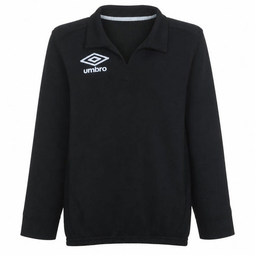Umbro Boys Black Long Sleeve Cotton Polo Football Shirt Size 8 Years