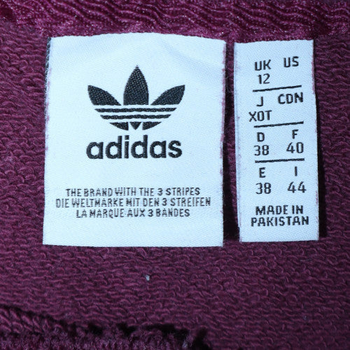 Adidas Womens Burgundy Sweatshirt UK 12 Crew Neck Long Sleeve