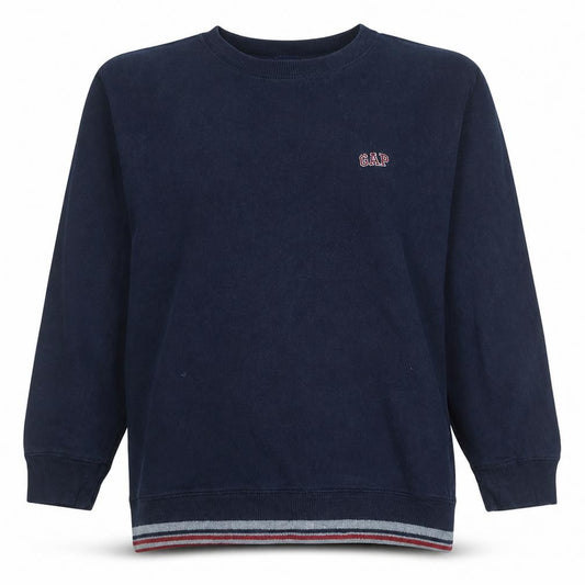 Front view of Gap Teens Navy Blue XXL Crew Neck Pullover Sweatshirt Cotton Blend