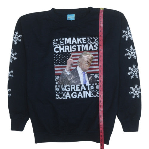 Active Sweats Women's Black XL Pullover Christmas Sweatshirt