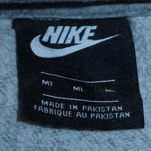 Nike Men's Grey Pullover Hoodie M Regular Fit Fleece Sweatshirt
