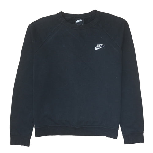 Nike Womens Black Cotton Blend Crew Neck Pullover Sweatshirt Size L