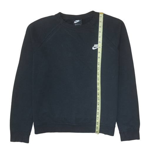 Nike Womens Black Cotton Blend Crew Neck Pullover Sweatshirt Size L