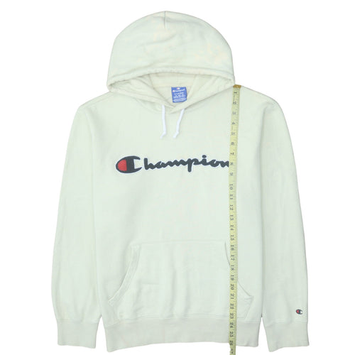 Champion Women's Beige XL Pullover Hoodie 100% Cotton Logo Hooded Sweatshirt