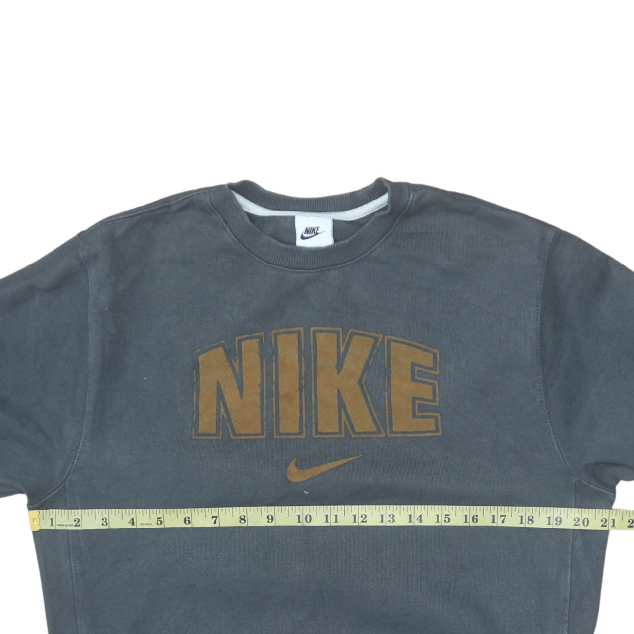 Nike Womens Grey Cotton Crew Neck Pullover Sweatshirt Size S