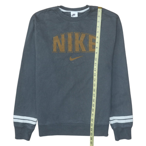 Nike Womens Grey Cotton Crew Neck Pullover Sweatshirt Size S