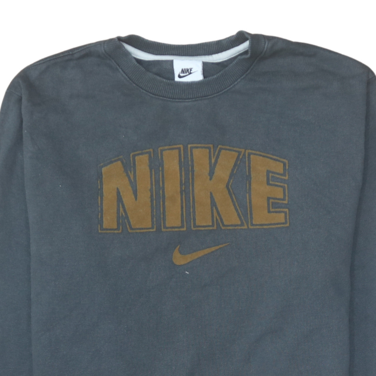 Nike Womens Grey Cotton Crew Neck Pullover Sweatshirt Size S