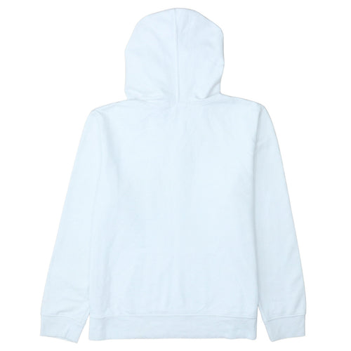 GAP Women White Pullover Hoodie L Logo Embroidered Classic Fit