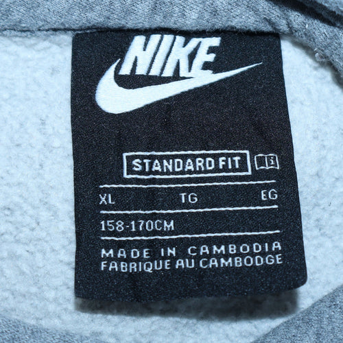 Nike Boys Grey Pullover Hoodie XL Fleece Standard Fit Sweatshirt