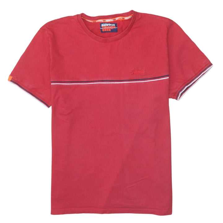 Superdry Men Red Crew Neck Cotton Short Sleeve T-Shirt M Classic