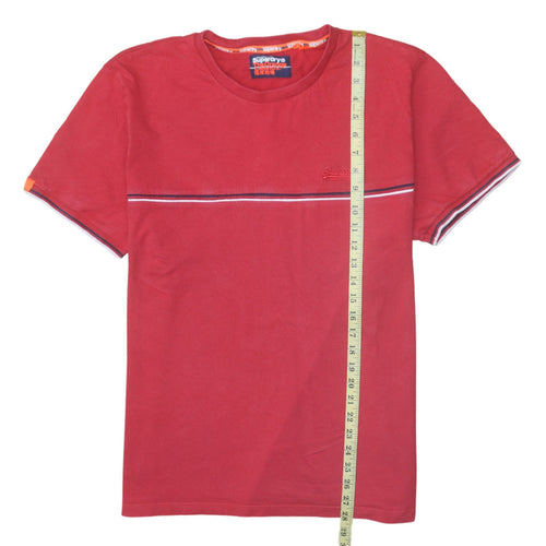 Superdry Men Red Crew Neck Cotton Short Sleeve T-Shirt M Classic