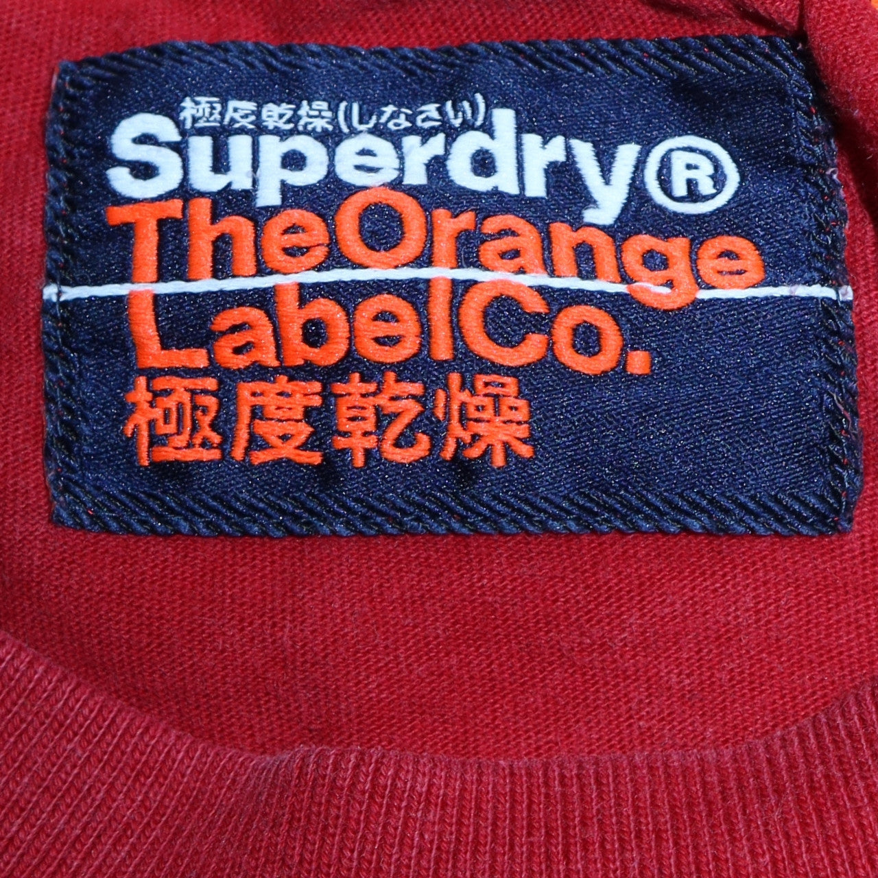 Superdry Men Red Crew Neck Cotton Short Sleeve T-Shirt M Classic