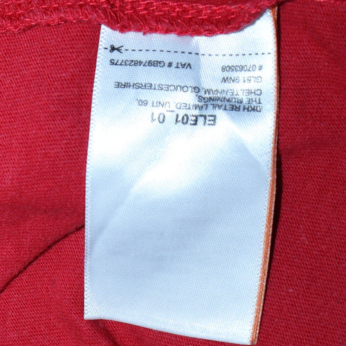 Superdry Men Red Crew Neck Cotton Short Sleeve T-Shirt M Classic