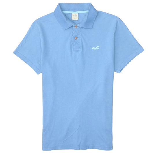 Hollister Men Blue Slim Fit Cotton Short Sleeve Polo Shirt M