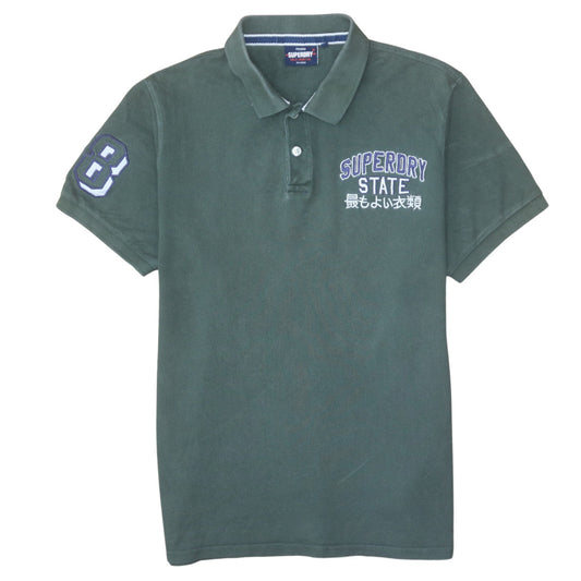 Superdry Men's Green 3XL Polo Shirt Embroidered Logo Short Sleeve