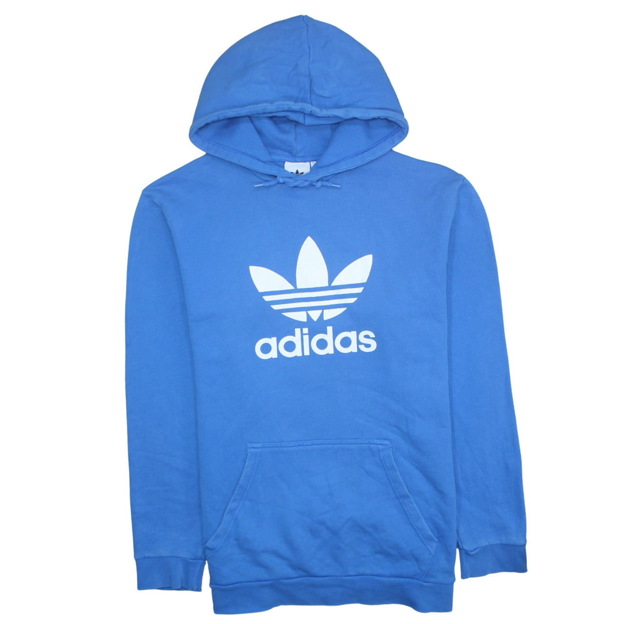 Adidas Mens Blue XL Pullover Hoodie with Logo Print