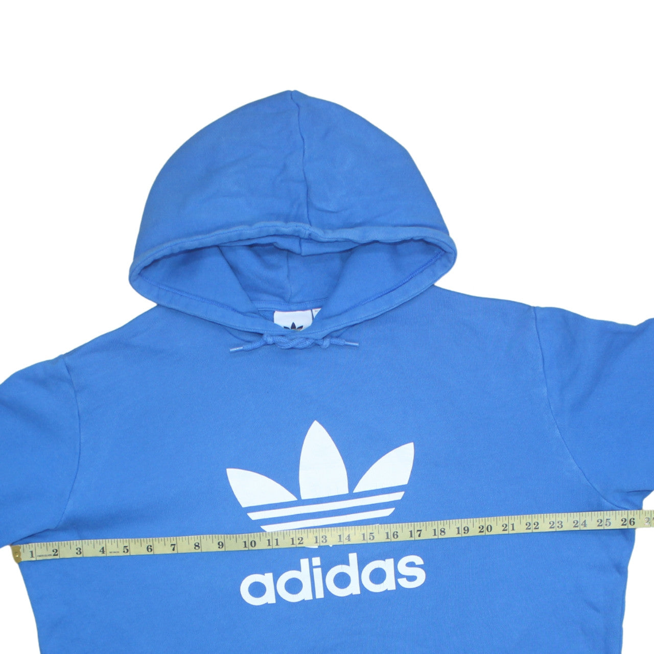 Adidas Mens Blue XL Pullover Hoodie with Logo Print