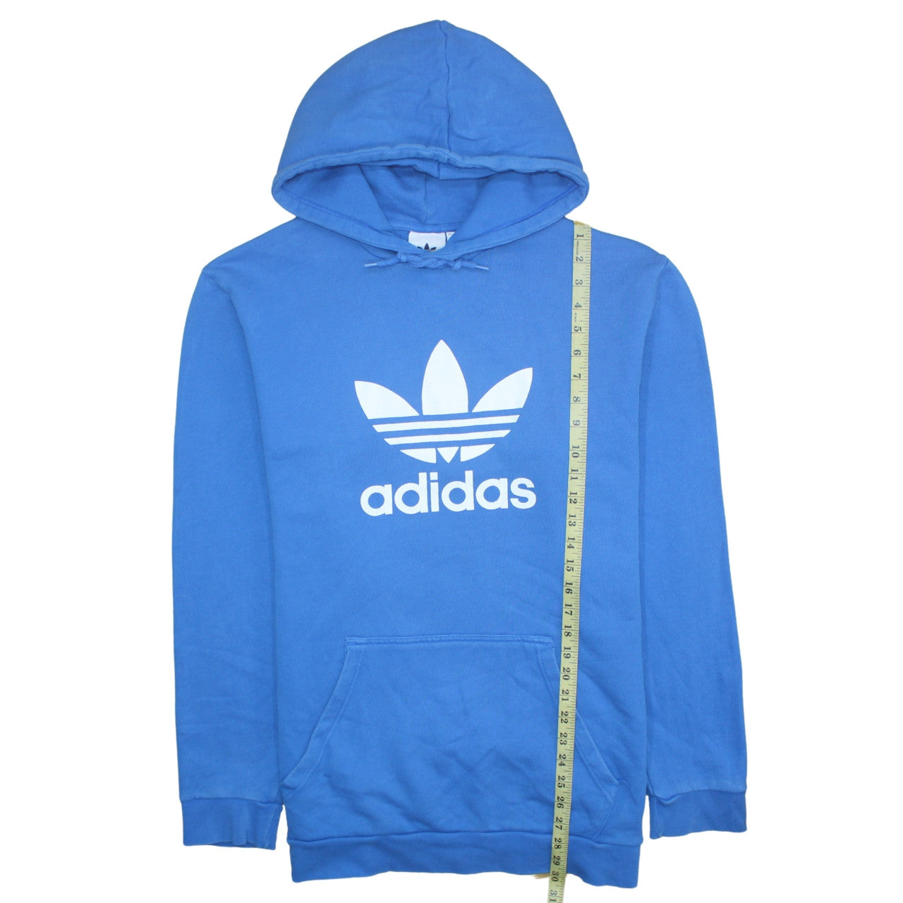 Adidas Mens Blue XL Pullover Hoodie with Logo Print